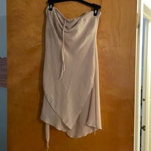 strapless flounce top